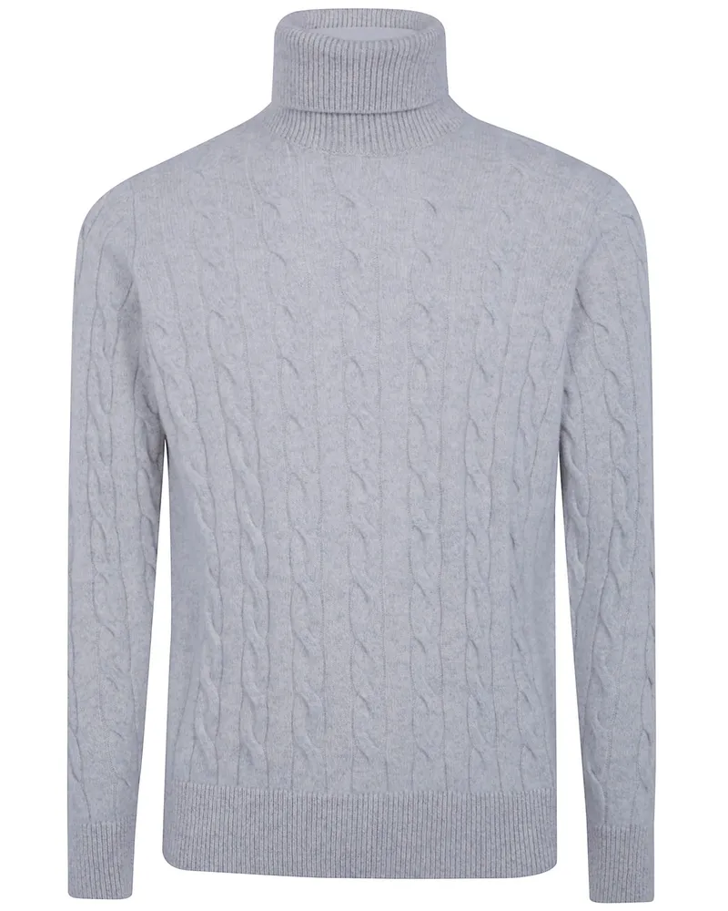 Filippo de Laurentiis Turtle Neck Braided Sweater Beige