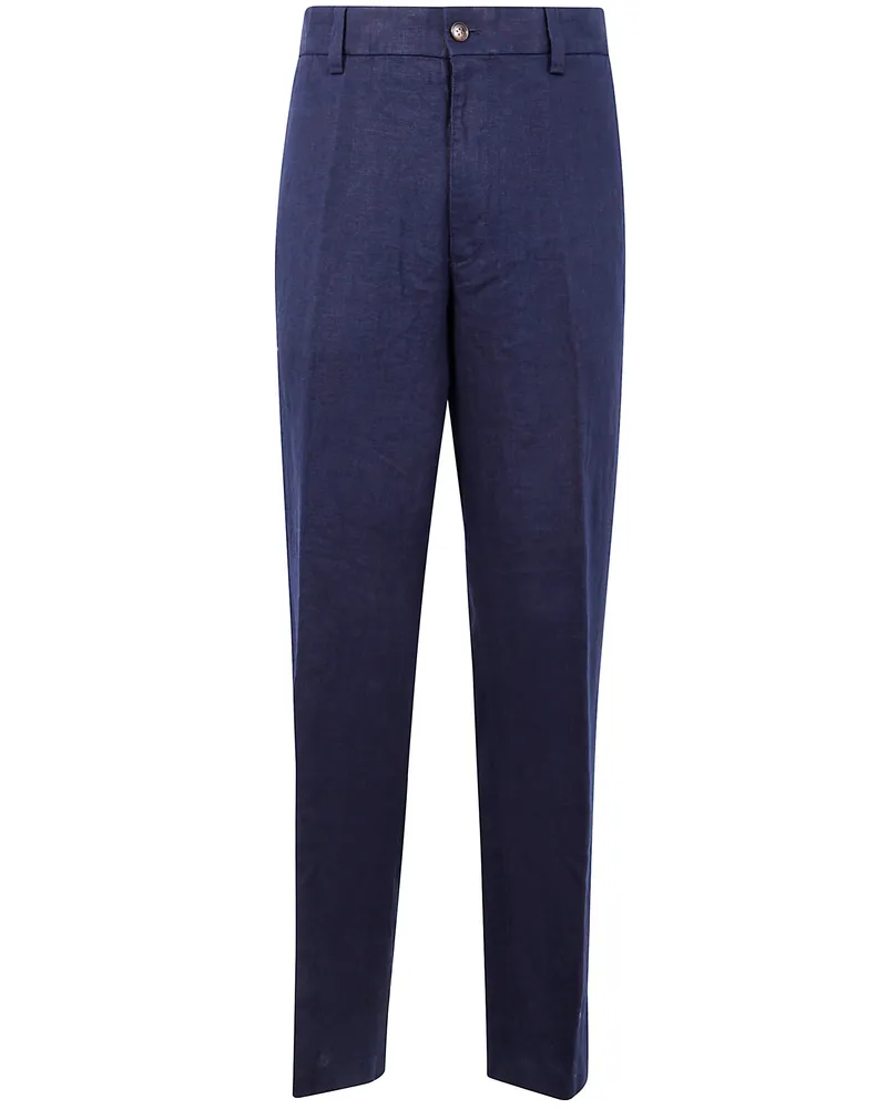 Michael Kors Linen Straight Chino Pants Blue