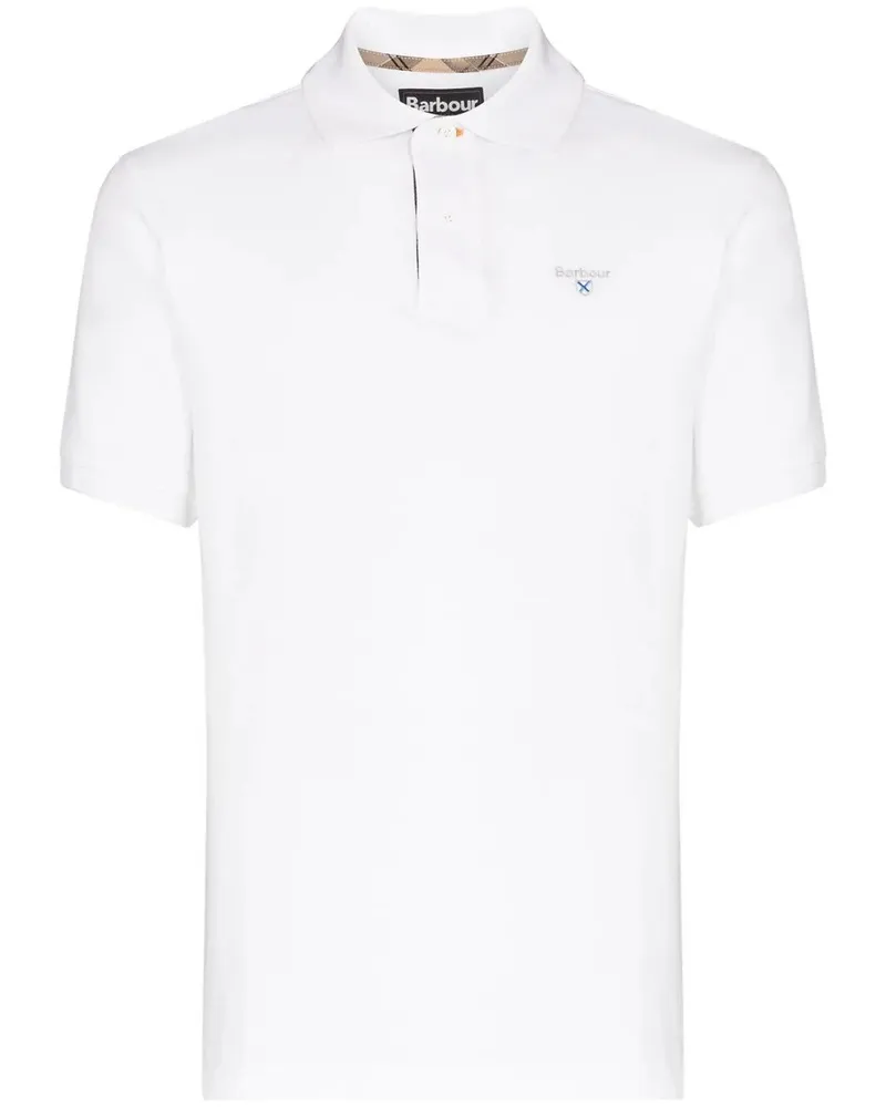Barbour TARTAN PIQUE POLO White