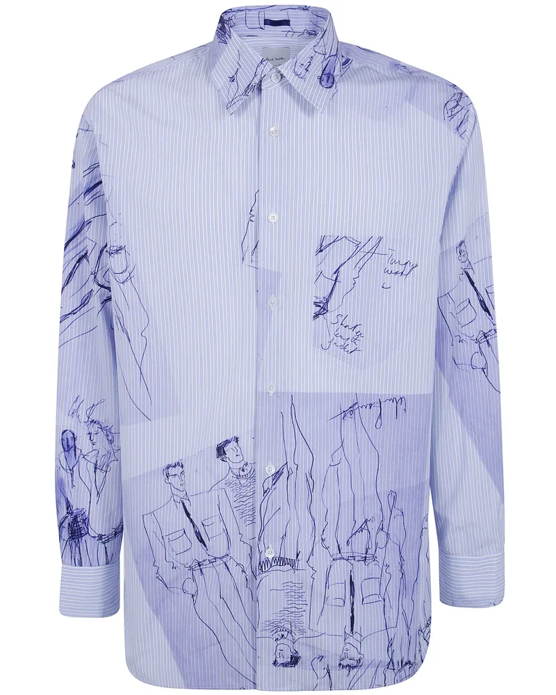Paul Smith Shirt Easy Fit "Mens S/C Easy Fit Shirt Blue