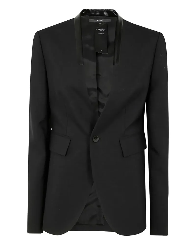 Sapio Mohair Tux Single Breasted Blazer Black