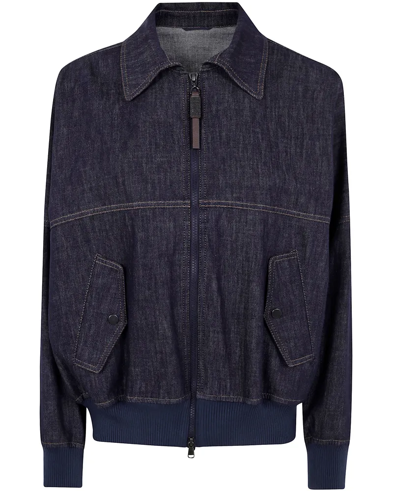 Brunello Cucinelli Padded Jacket Full Zip By Brunello Cucinelli Blue