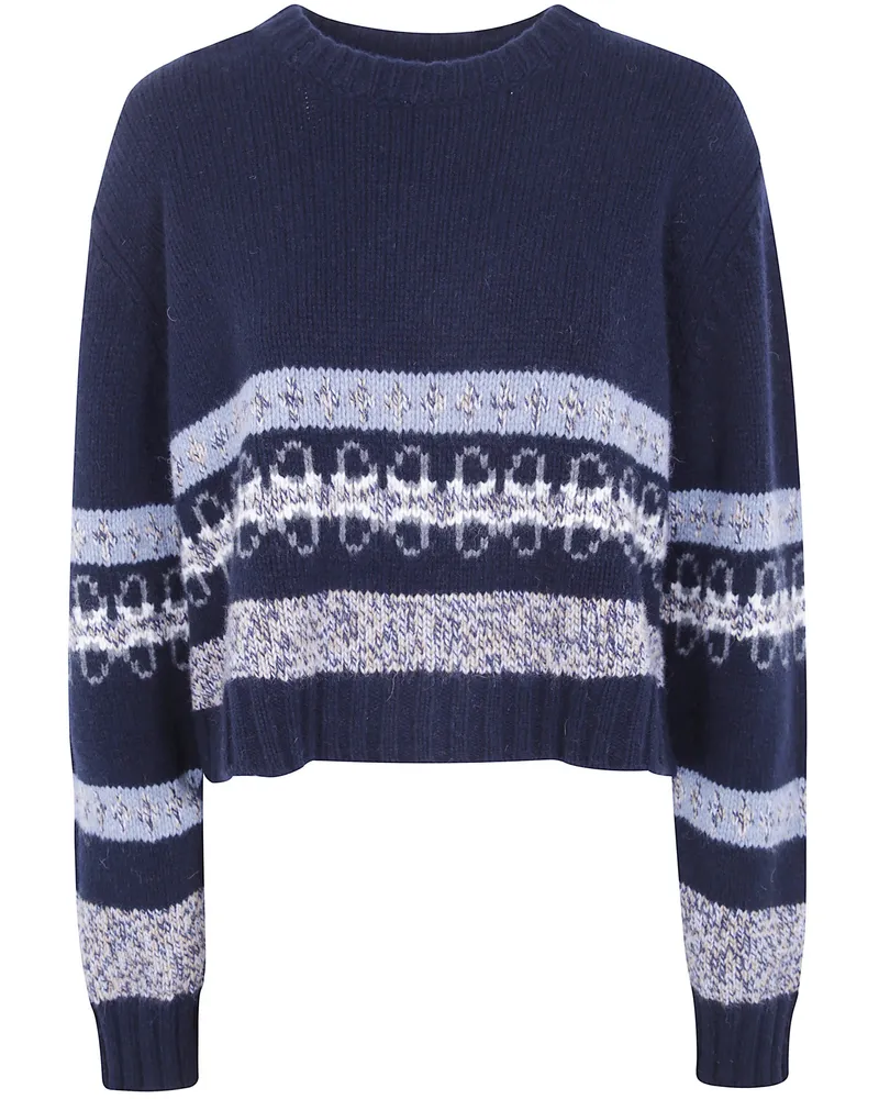Nuur Long-Sleeve Round Neck Sweater Blue