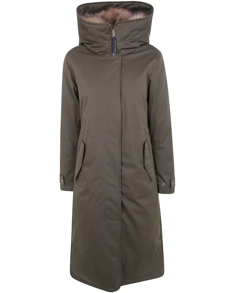 Woolrich Faux Fur Coat "Best Cotton Faux Fur Parka Green