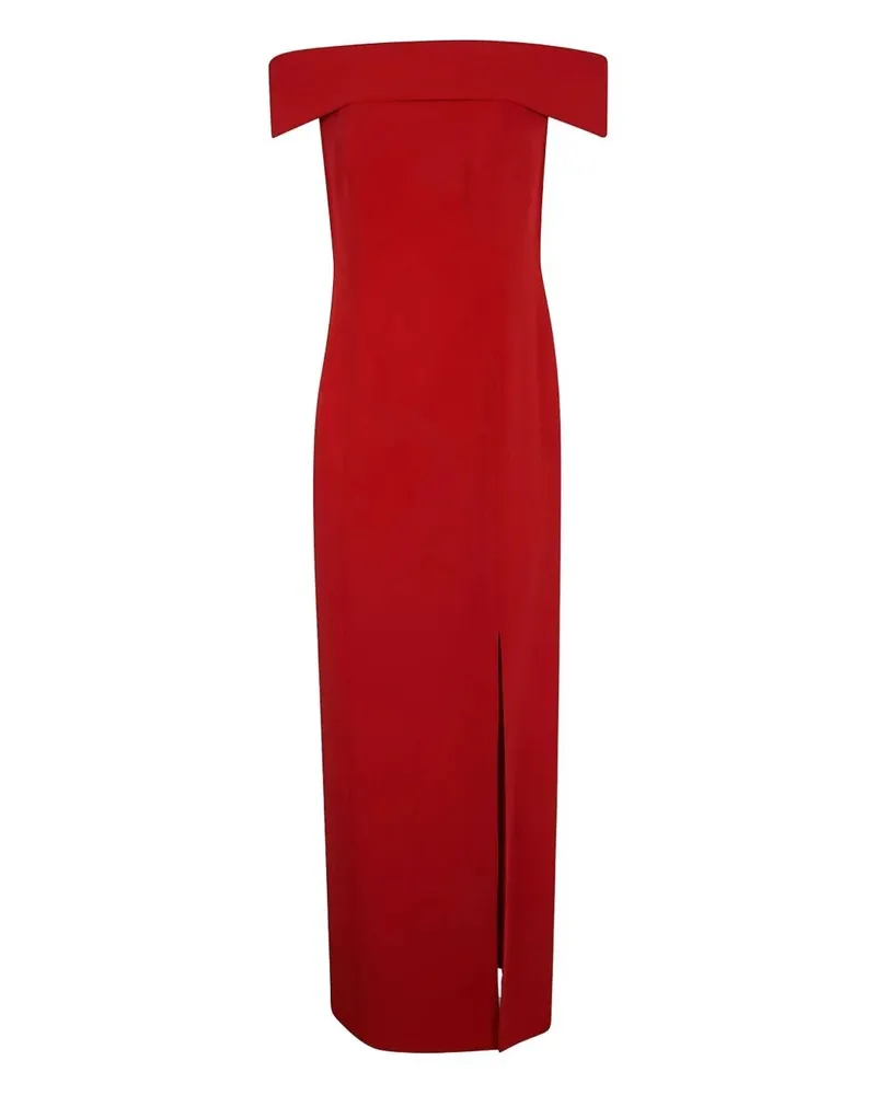 Ralph Lauren Adlar" Short Sleeves Gown Long Dress Red