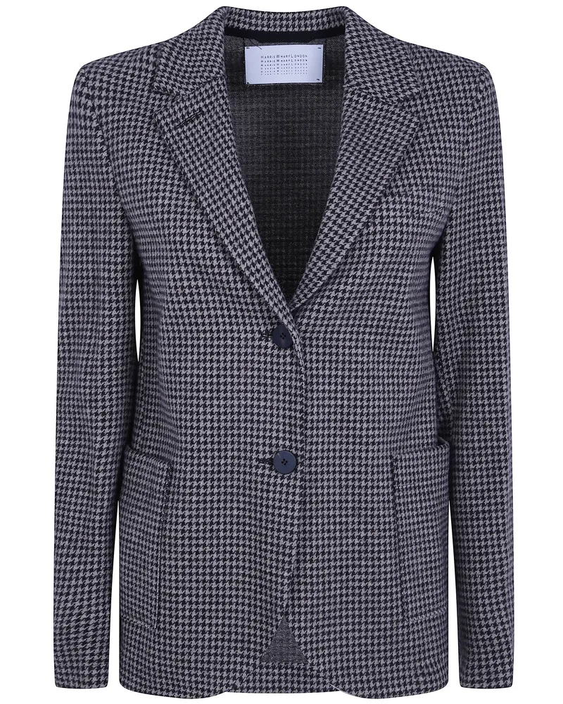 Harris Wharf London Jacket Stand Up Collar "Patterned Moleskin Beige