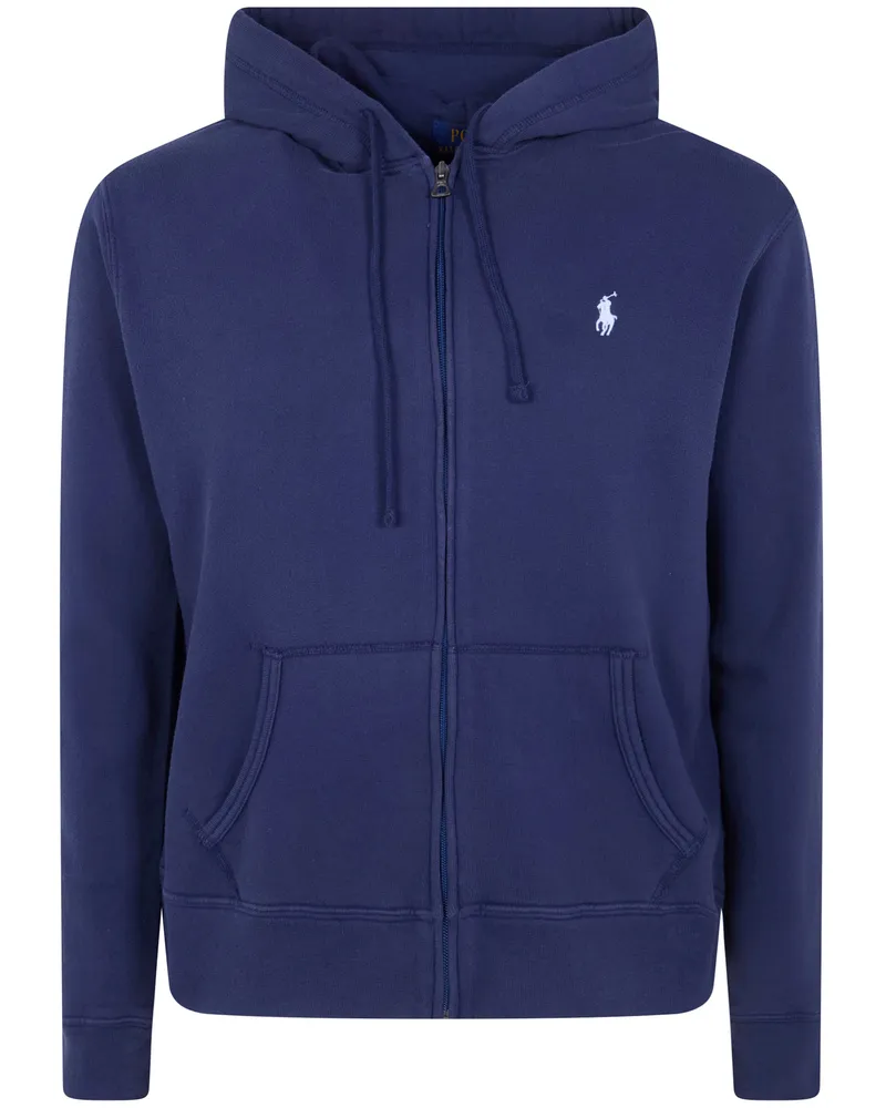 Ralph Lauren Hooded Full Zip Long Sleeves Sweatshirt Blue