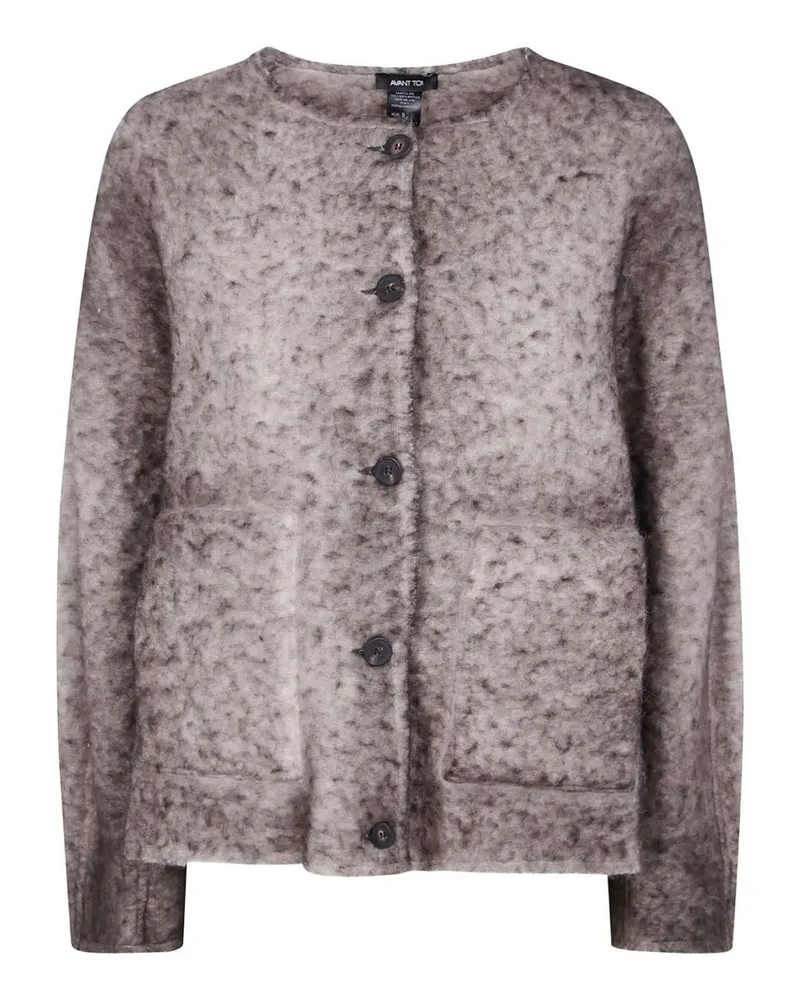 Avant Toi Hand Painted" Alpaca Round Neck Jacket Gray