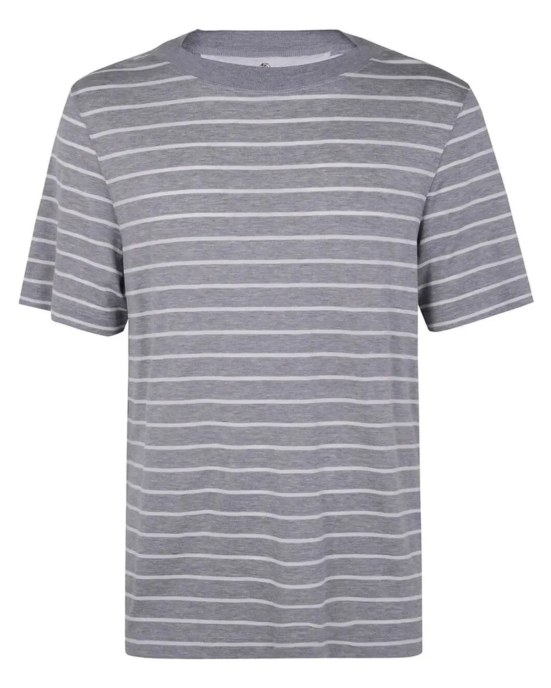 Brunello Cucinelli Classic Stripes Tee Shirt Beige