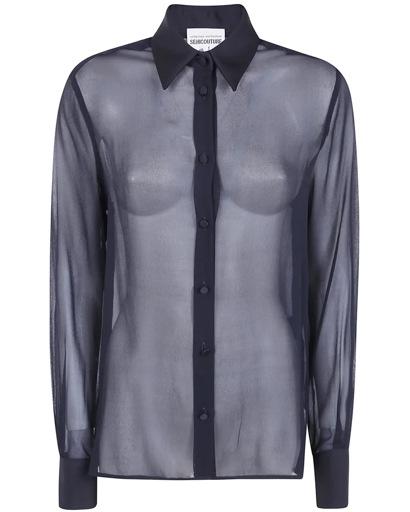 Semicouture Shirt Transparent Buttons "Floelle Black