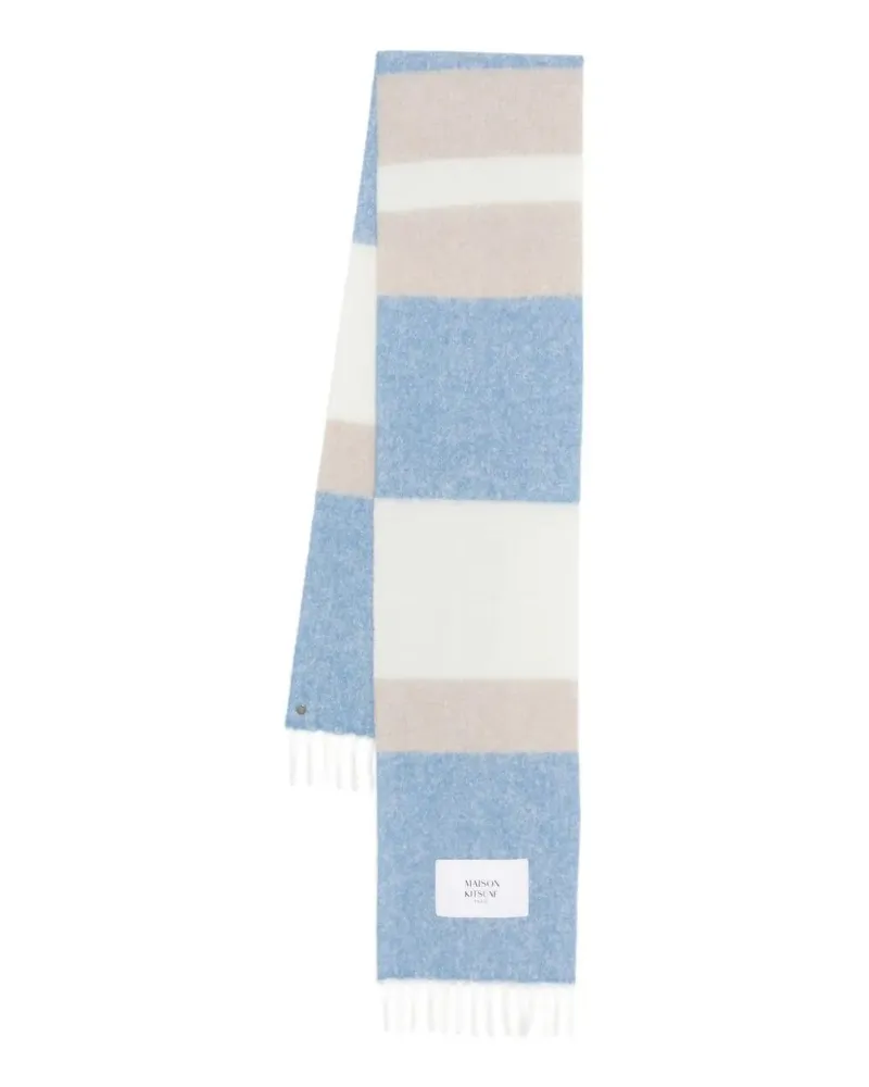 Kitsuné Alpaca Striped Scarf Beige