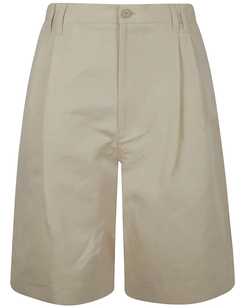Filippa K Relaxed Pleated Cotton Linen Skirt Beige