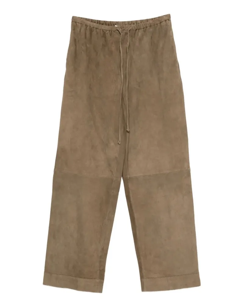 By Malene Birger Joanni Suede" Wide Leg Trousers Brown