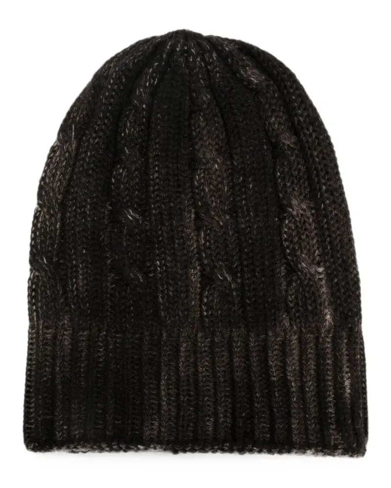 Avant Toi Hat Cashmere "Hand Painted Cashmere Braided And Ribbed Hat Red