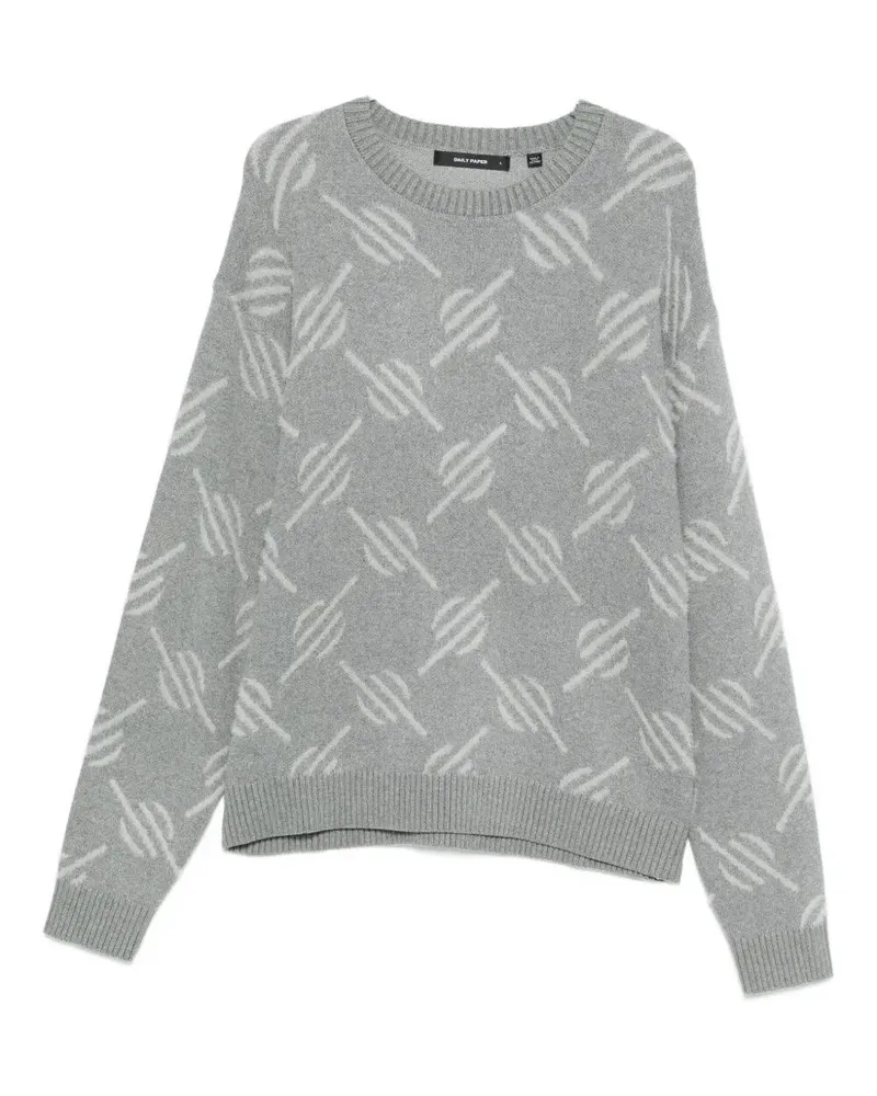 Daily Paper Tevin Monogram" Knit Sweater Gray