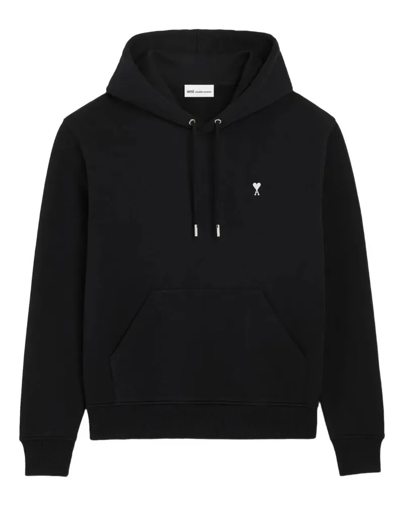 AMI Paris Contrasted "Ami De Coeur" Hoodie Black