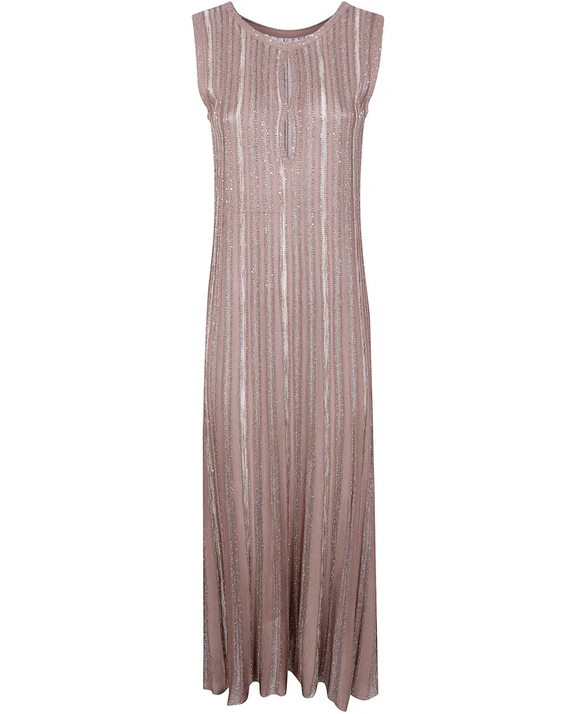 D.EXTERIOR D. EXTERIOR Stripes Crystals Long Dress Brown
