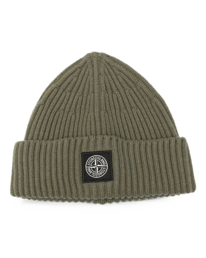 Stone Island Hat Wool 100% Virgin Wool Beanie Green
