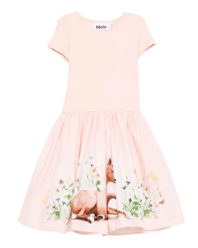 Molo Cissa" Short Sleeves Dress Brown