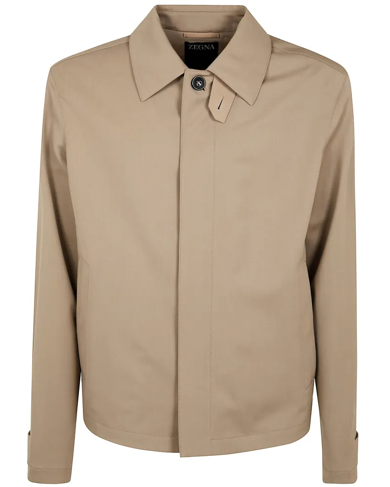 Ermenegildo Zegna Wool Mohair And Silk Blouson Brown