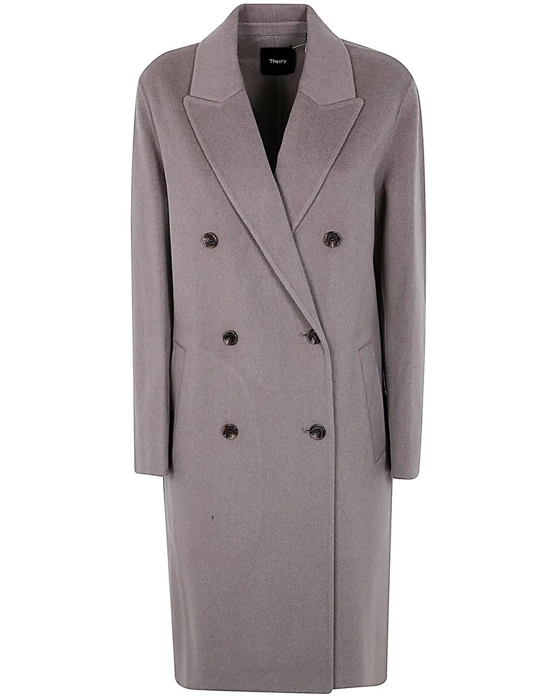 Theory Relaxed Double Breast Coat Green