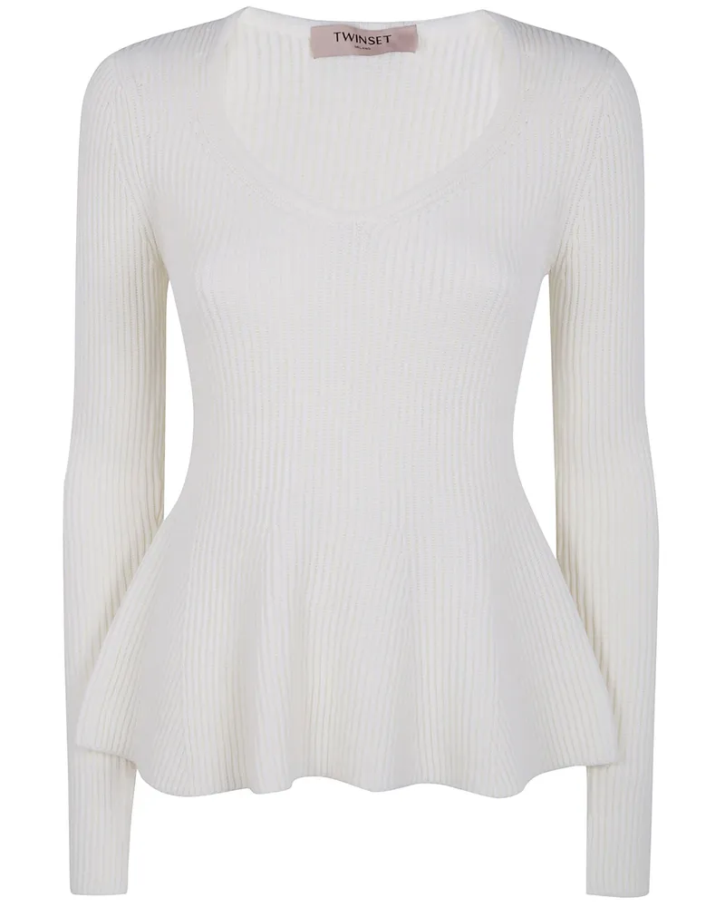 Twin-Set Round Neck Sweater White