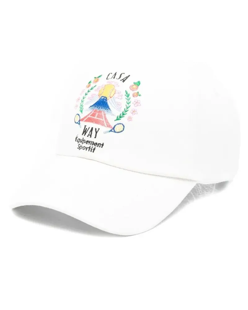 Casablanca Paris Casa Way Mountain Embroidered Cap White