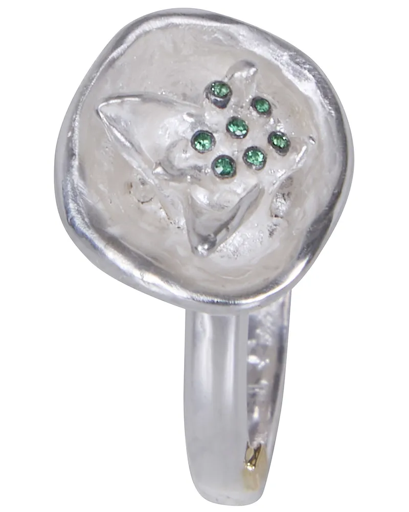 Rosa Maria Mallow R S S S St Dix Em" Ring With Setting Sterling Silve Metallic