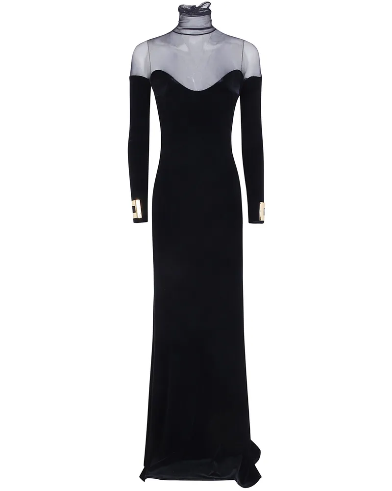 Elisabetta Franchi Long Evening Dress Black