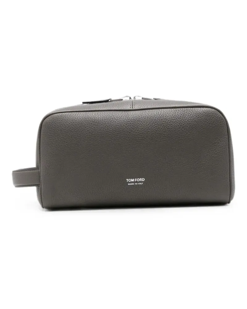 Tom Ford Accessory Soft Grain Leather Vanity Case Gray