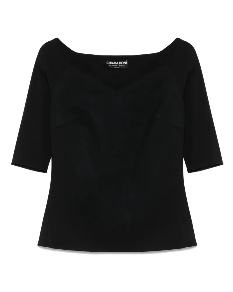 Chiara Boni Saffron L" Jersey Top Black