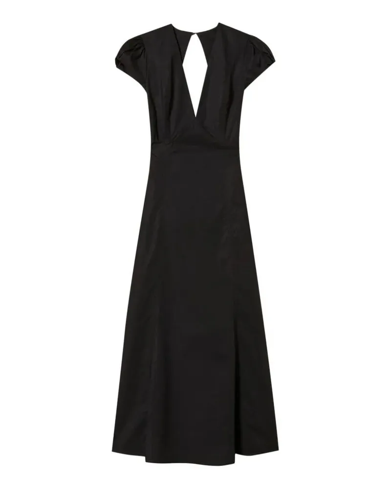 Twin-Set V Neck Midi Dress Black