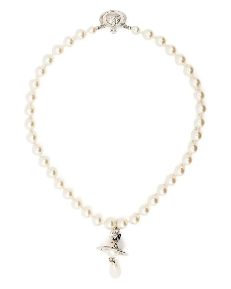 Vivienne Westwood Necklace Pearl Drop Choker Metallic