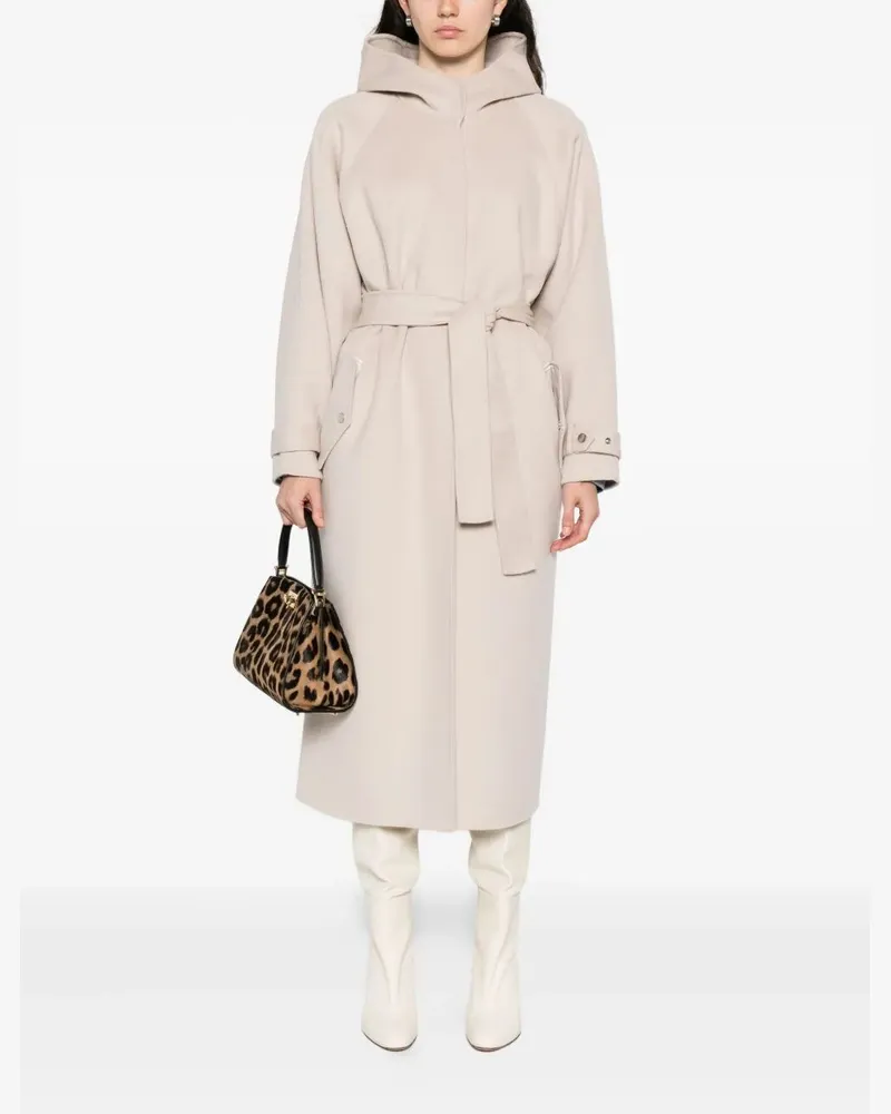 Pinko Cartoccio With Belt Coat Gray