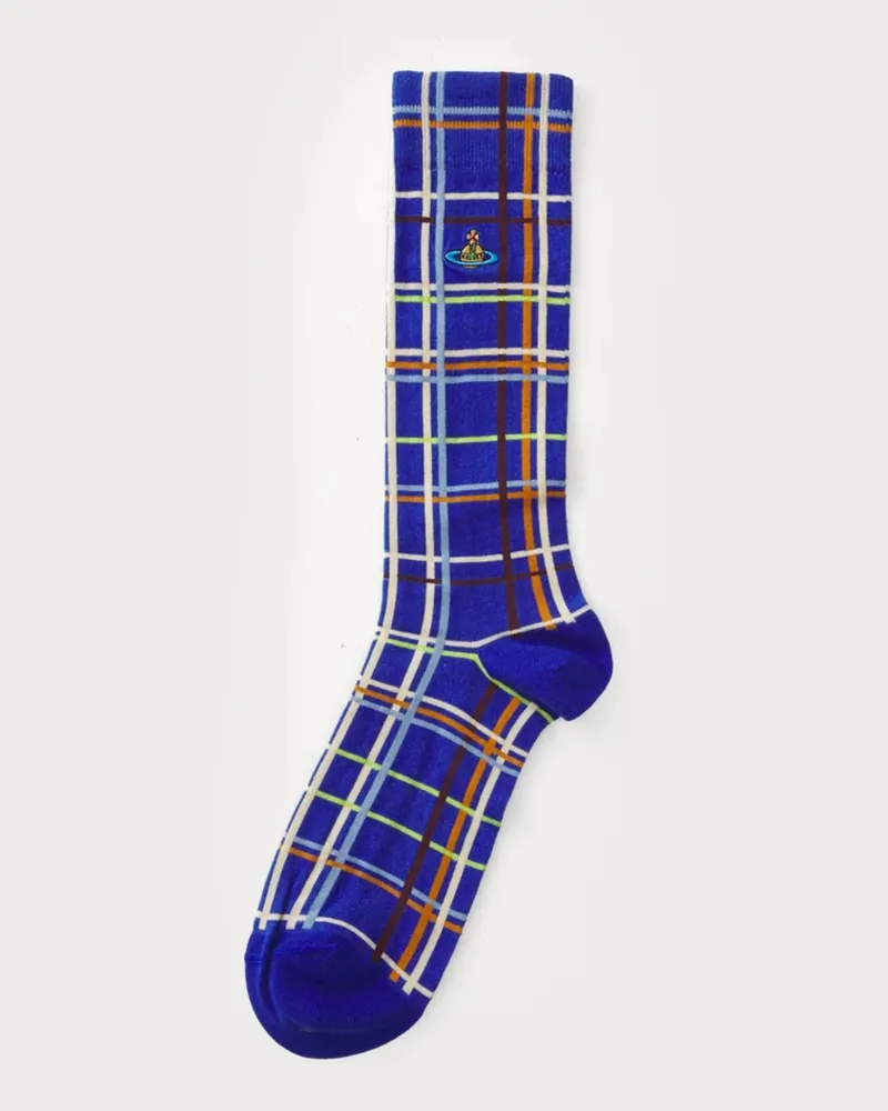 Vivienne Westwood Abstract Check Sock Blue