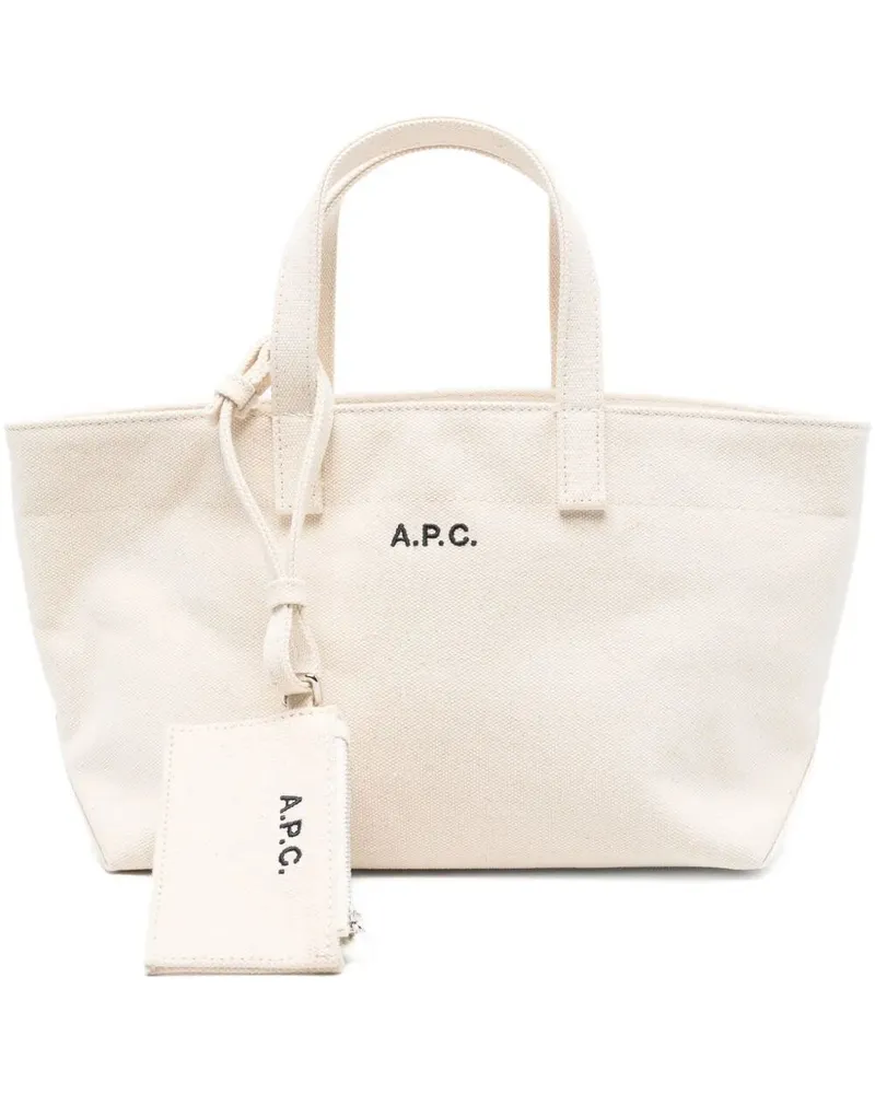 A.P.C. A. P.C. "Le Drummer Toile" Small Tote Bag Beige
