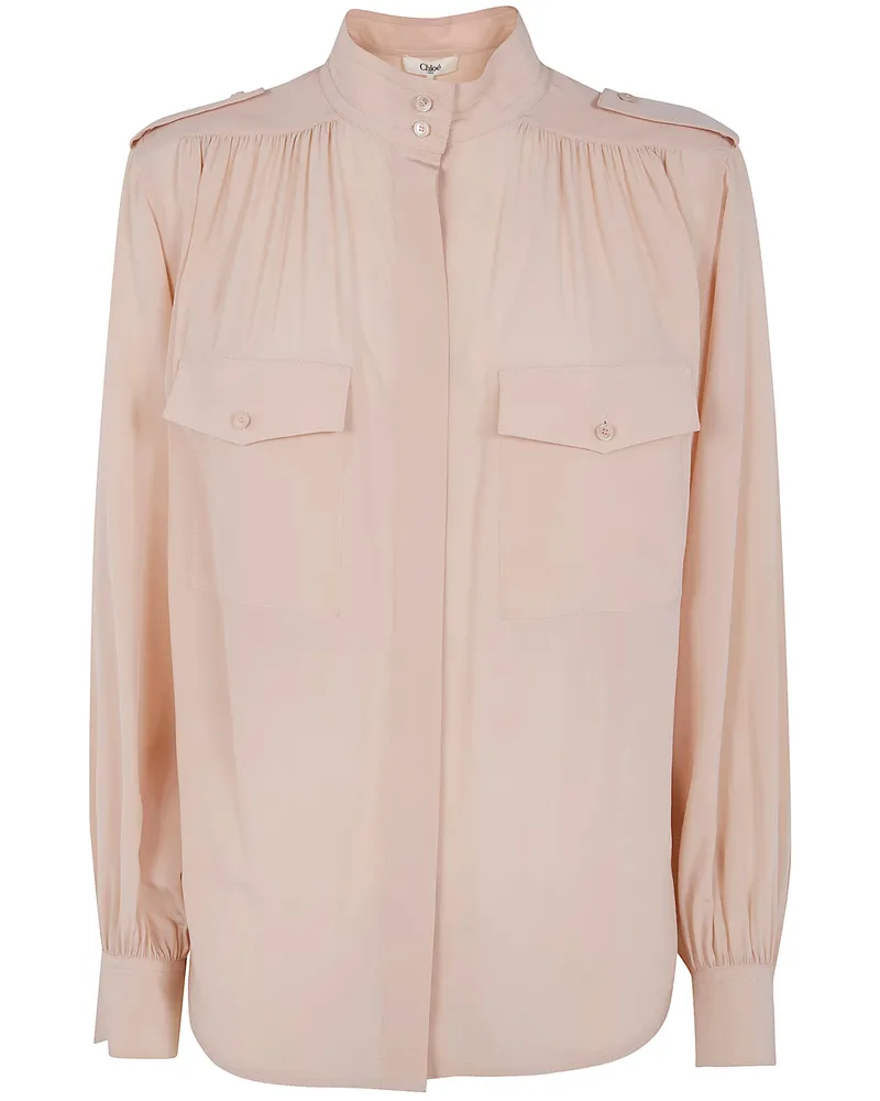 Chloé Pokets Classic Turtle Neck Shirt Pink