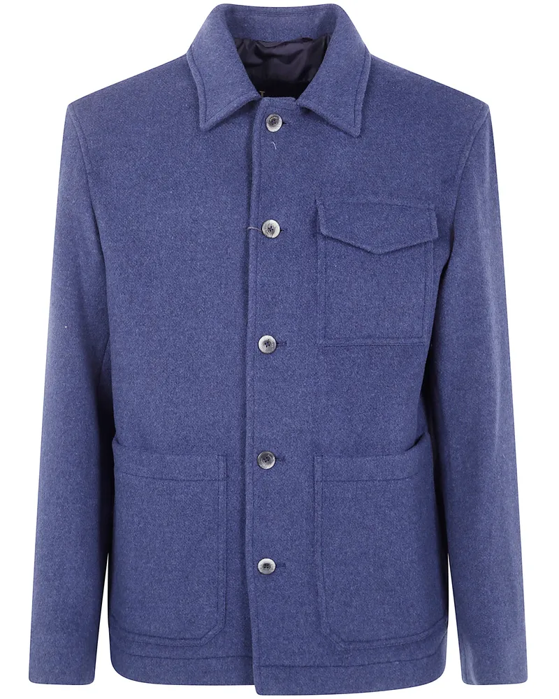 Herno Shirt Neck "Field" Jacket Blue