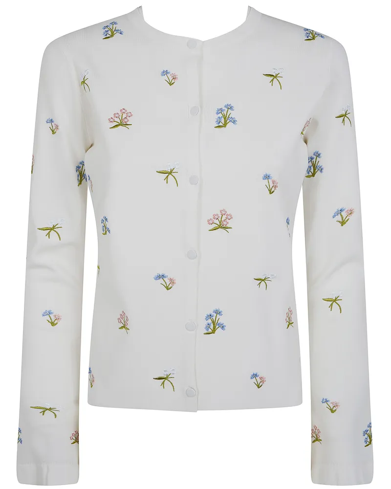 Blumarine Sweater Floral Print "Twin Set White