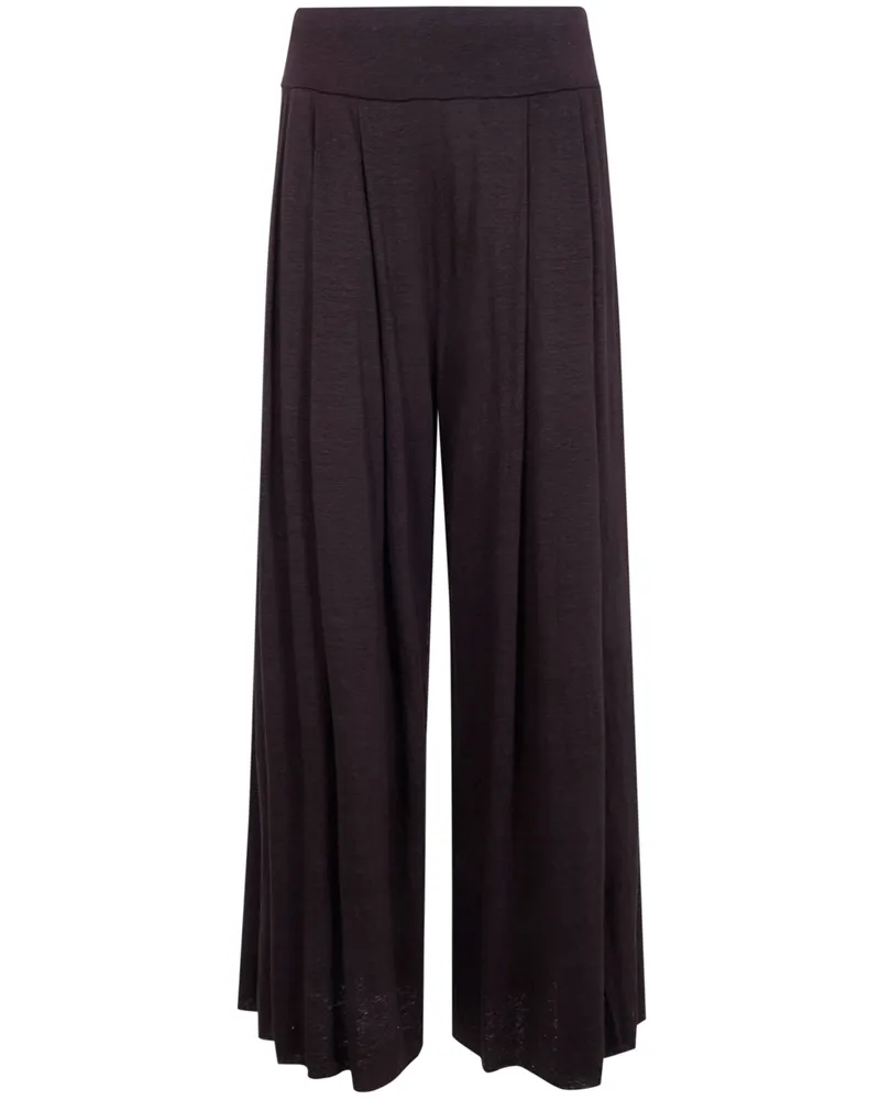 LABO.ART LABO. ART "Bubi" Lieto Linen Wide Leg Trousers Brown