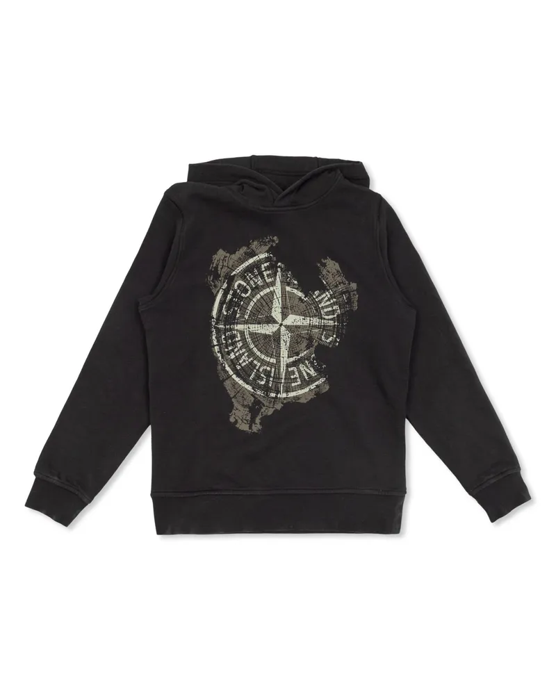 Stone Island Hoodie By Stone Island Junior Black