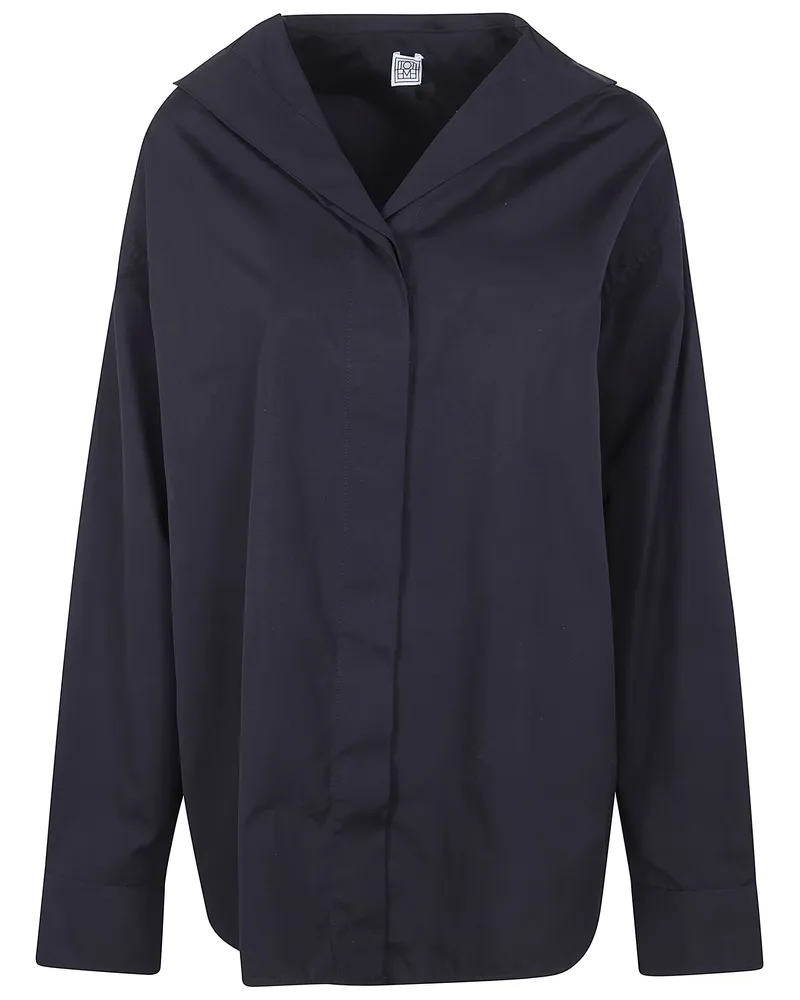 Totême Sharp' Popeline Shirt Black