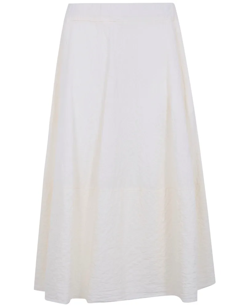 LABO.ART LABO. ART "Gea" Rock Cotton Round Midi Skirt White