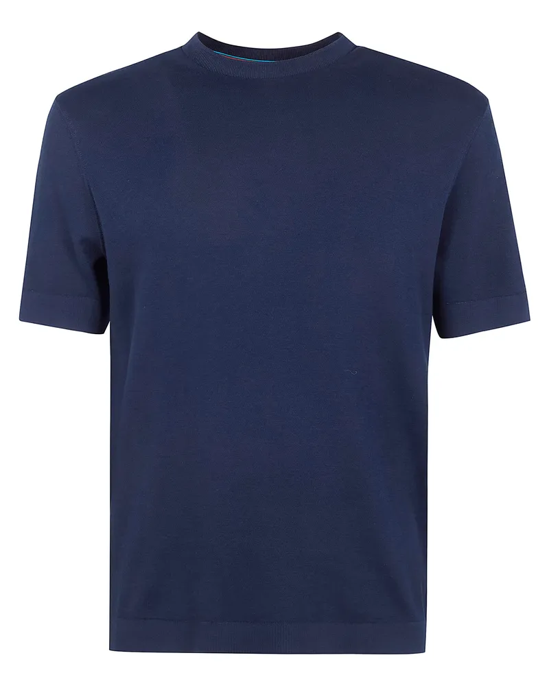 Paul Smith Mens Integrated Rib T-Shirt Blue