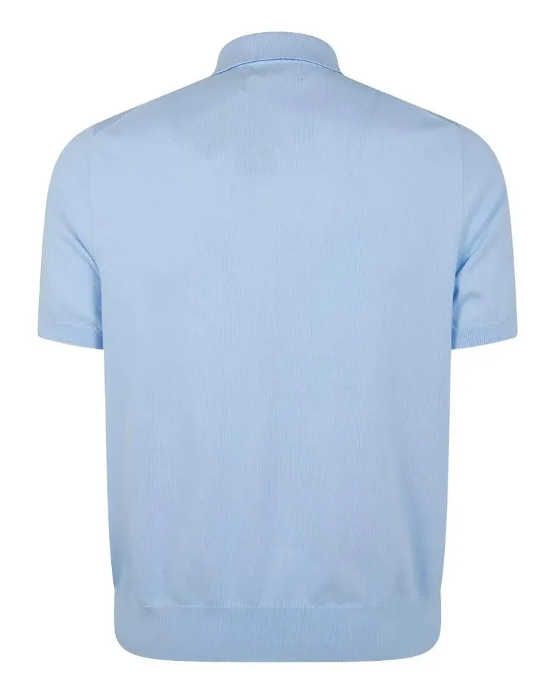 Ralph Lauren Short Sleeves Knit Polo Neck Sweater Blue