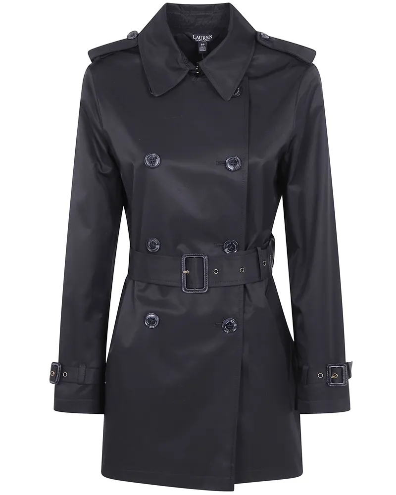 Ralph Lauren Trench Coat Double Breasted "Belted Lined Black