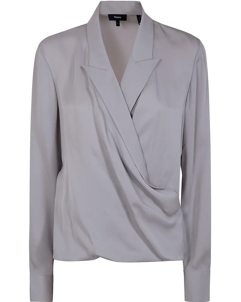 Theory Pk Lapel Wrap Bl. Mod Gray