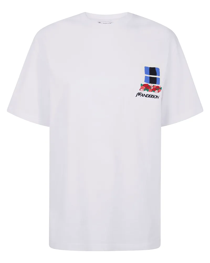 J.W.Anderson J. W.ANDERSON Window Embroidery T-Shirt By J. W.Anderson White