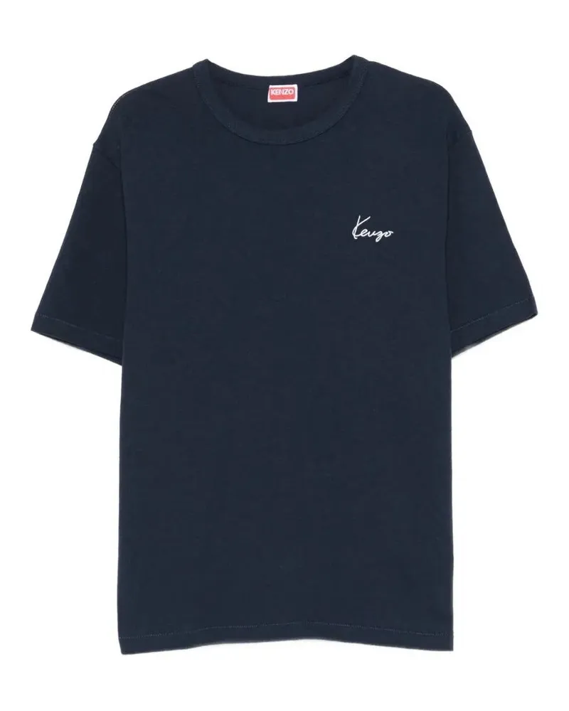 Kenzo Gots Kenzo Archive Rose Outlined Classic T-Shirt Blue