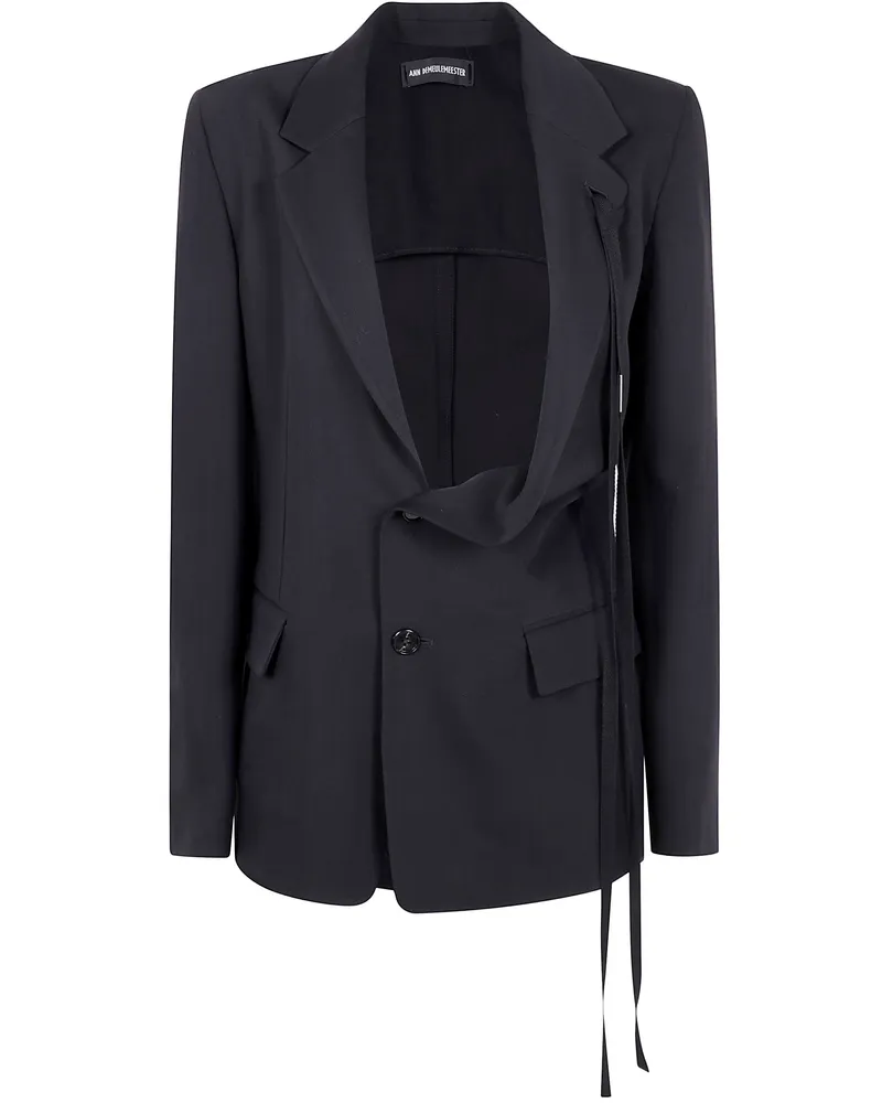 Ann Demeulemeester Disa Light Asymmetric Deconstructed Jacket Black